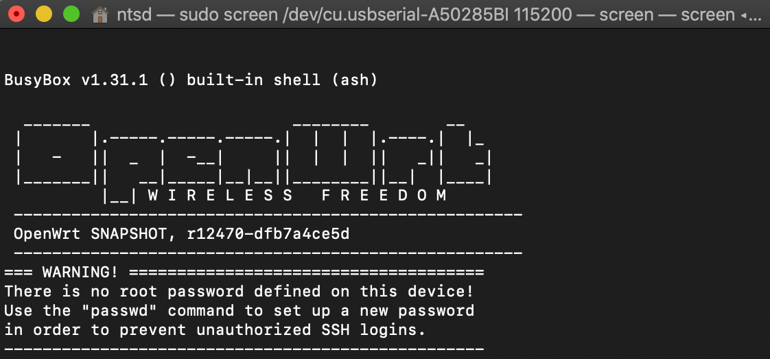 OpenWRT installed